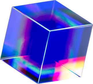 3D Holographic Glass Cube 